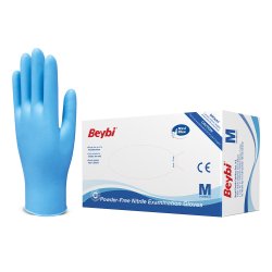 BEYBİ PUDRASIZ NİTRİL MUAYENE ELDİVENİ MAVİ (MDR)