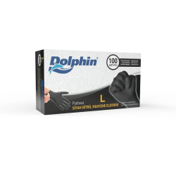 DOLPHİN ÇOK AMAÇLI PUDRASIZ NİTRİL MUAYENE ELDİVENİ SİYAH (MDR)
