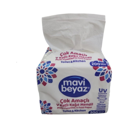 MAVİ BEYAZ V KATLI DİSPENSER PEÇETE (ÇOK AMAÇLI KAĞIT MENDİL) 200*18