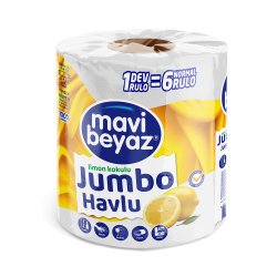 MAVİ BEYAZ LİMON KOKULU JUMBO HAVLU (MAXİ)